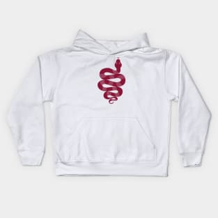 Large Snake burgundy Kids Hoodie